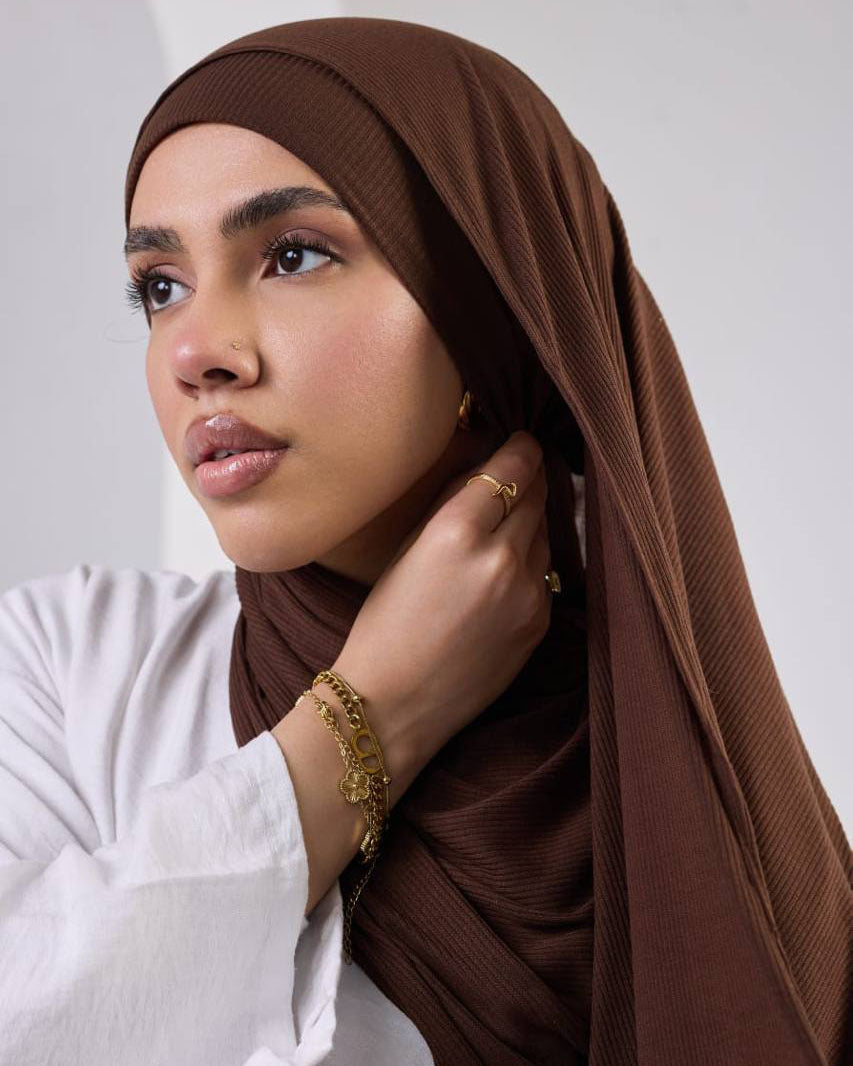 Crystal Bandana Hijab Dark Brown