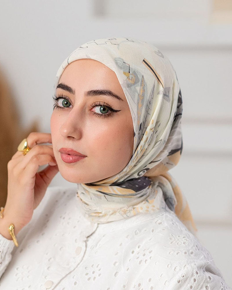 Cella Printed Square Cotton Scarf