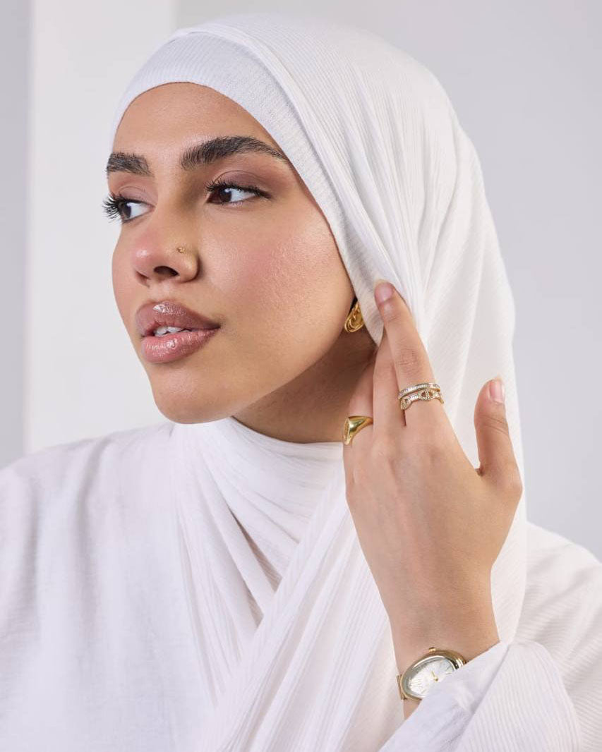 Crystal Bandana Hijab Off white