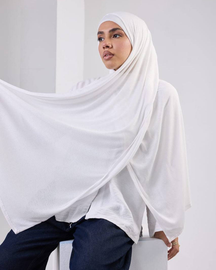 Crystal Bandana Hijab Off white