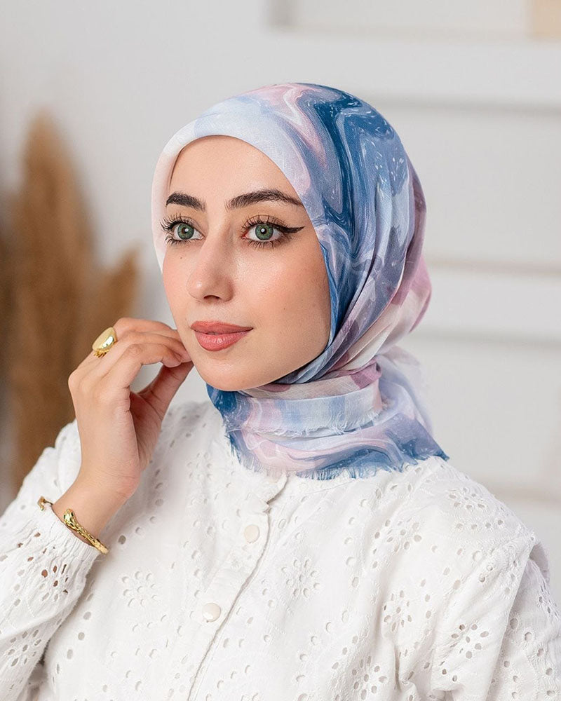 Delia Printed Square Cotton Scarf