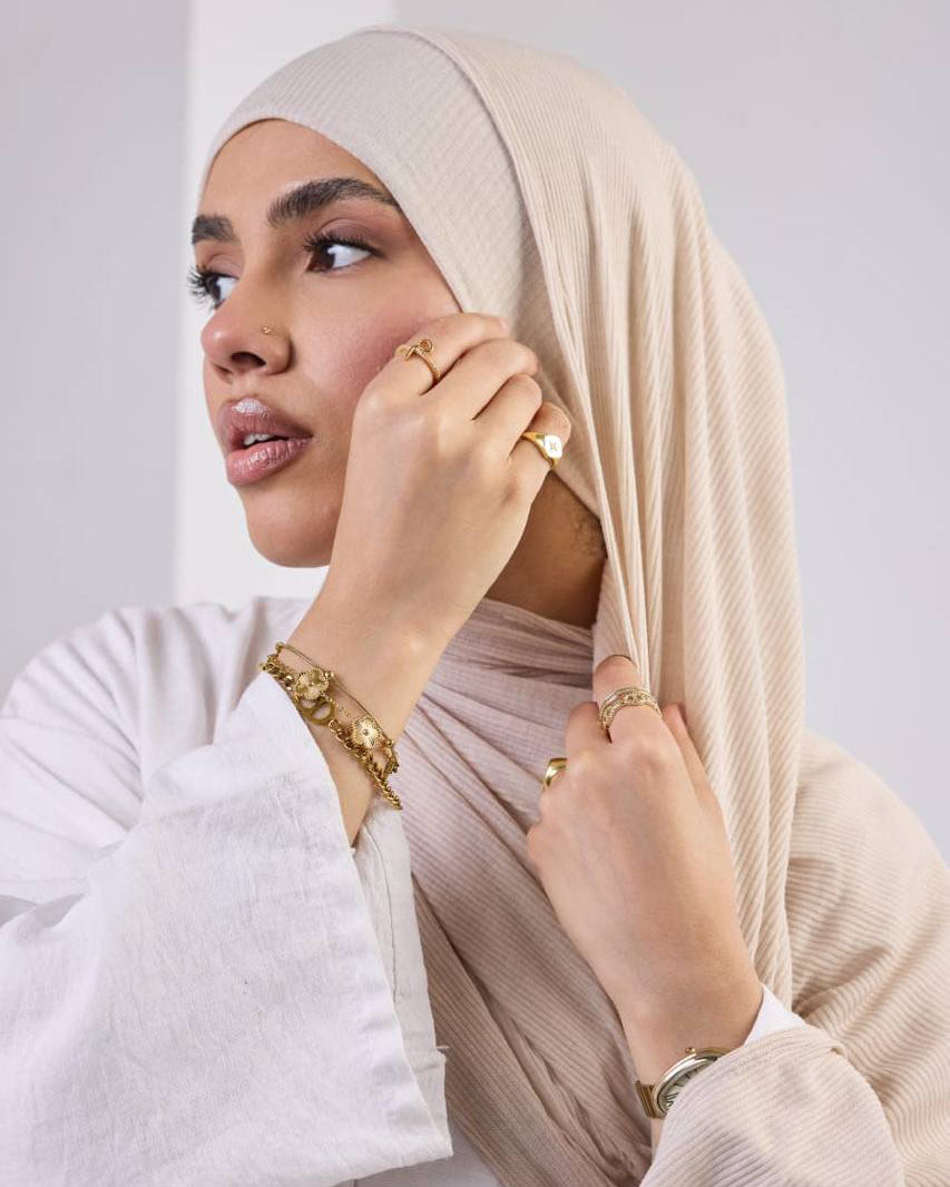 Crystal Bandana Hijab Beige