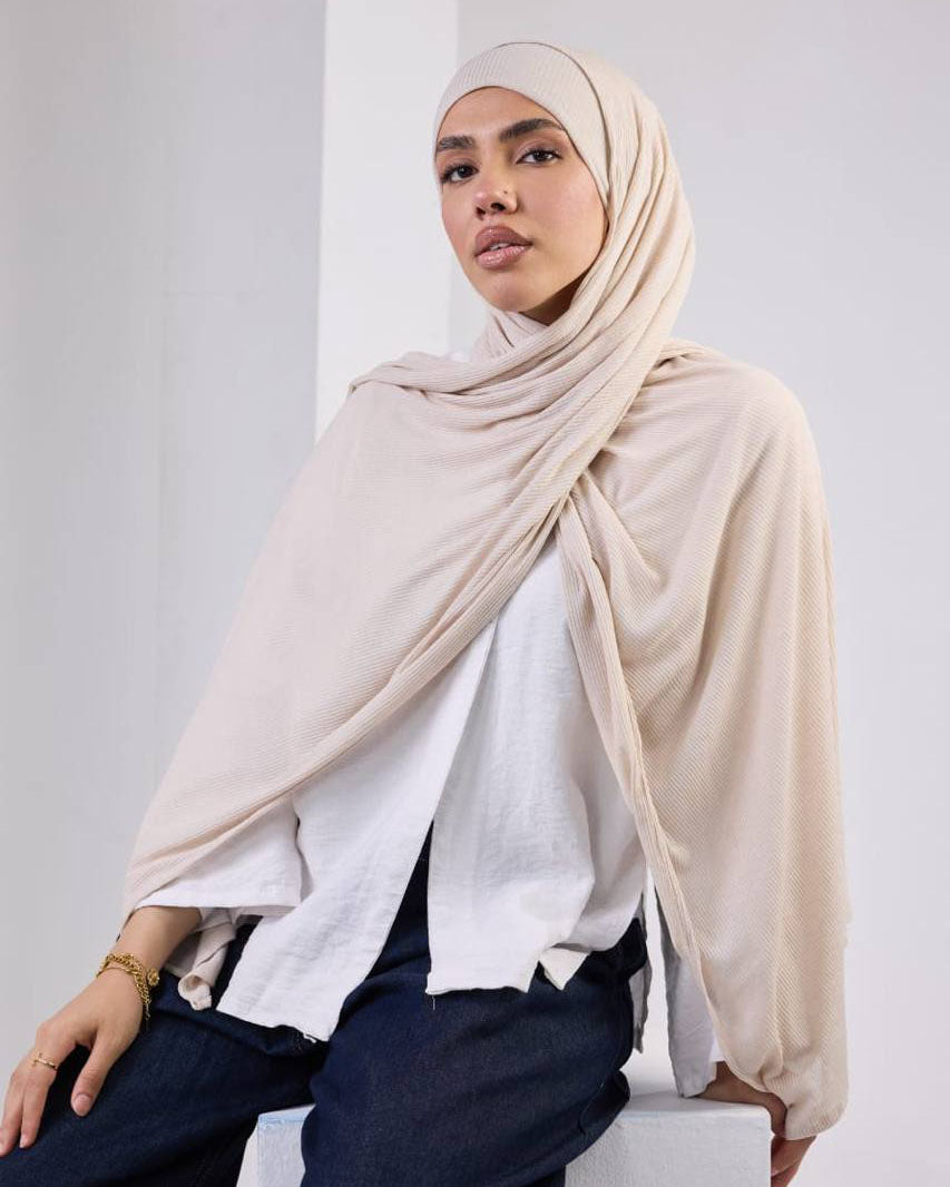 Crystal Bandana Hijab Beige