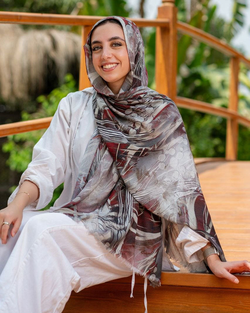 وشاح قطني ناعم مطبوع