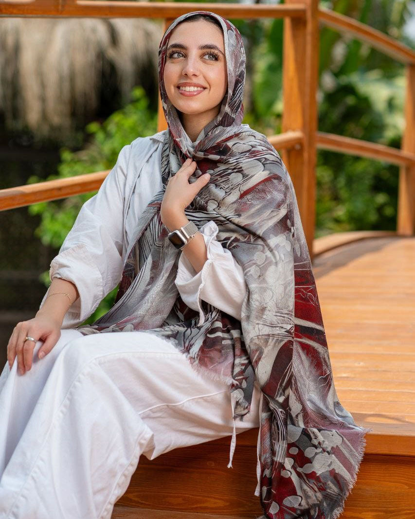 وشاح قطني ناعم مطبوع