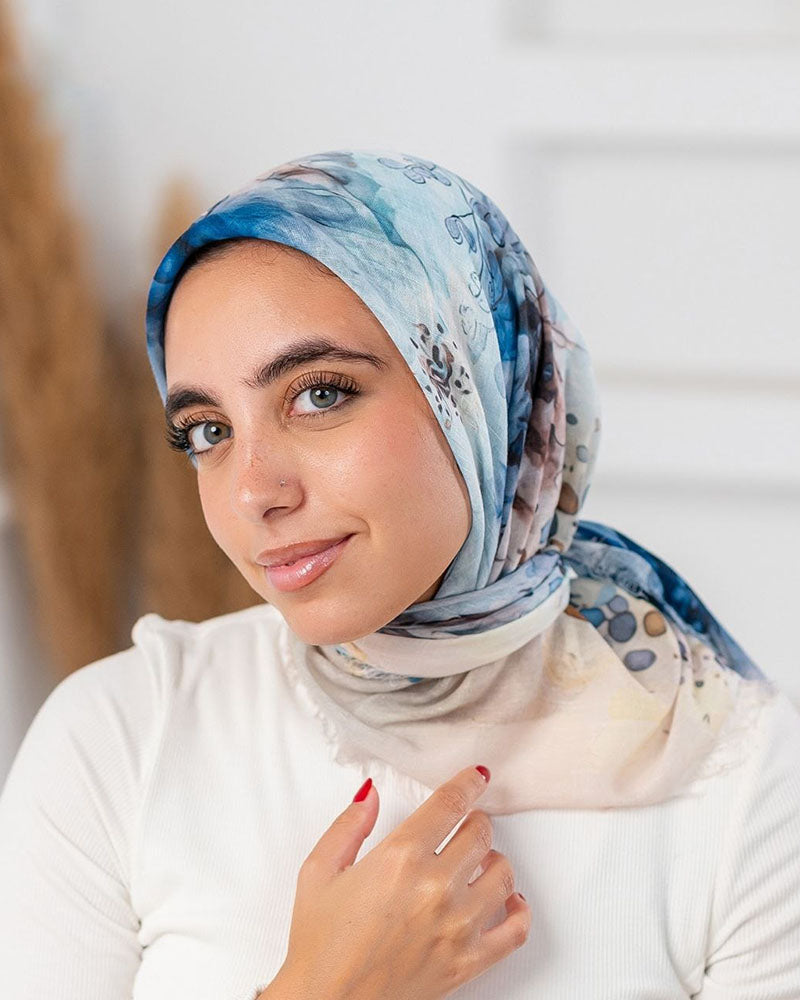 Emira Printed Square Cotton Scarf