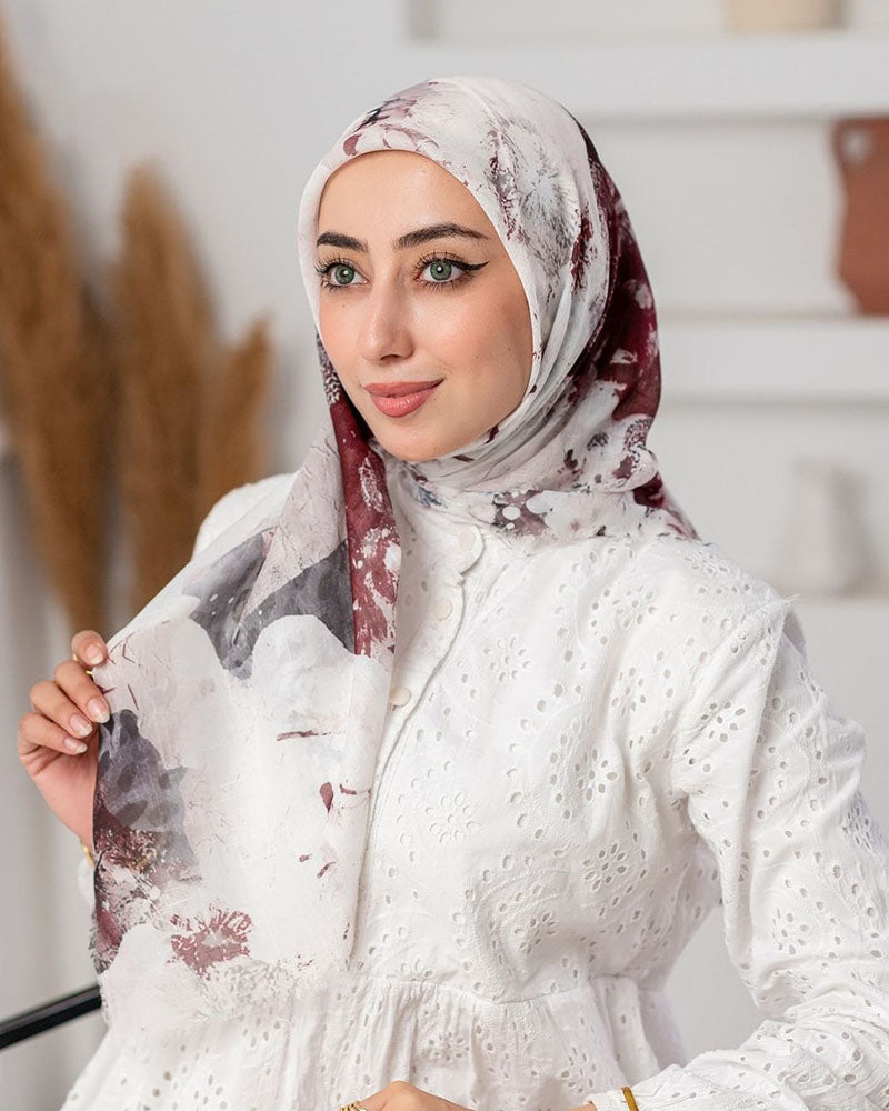 Enola Printed Square Cotton Scarf