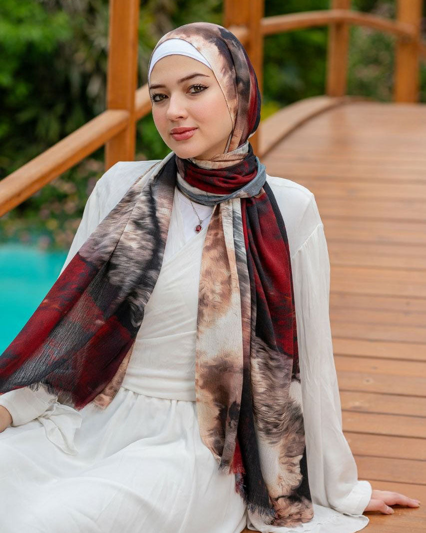 وشاح قطني ناعم مطبوع