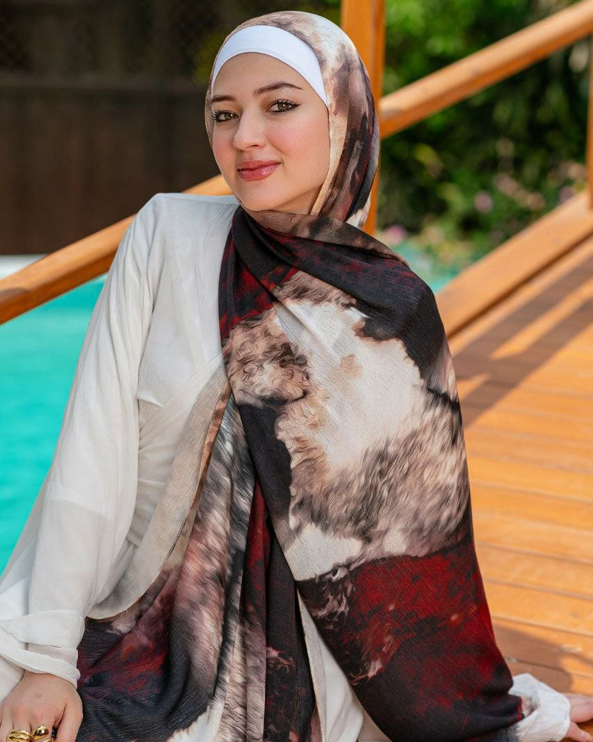 وشاح قطني ناعم مطبوع