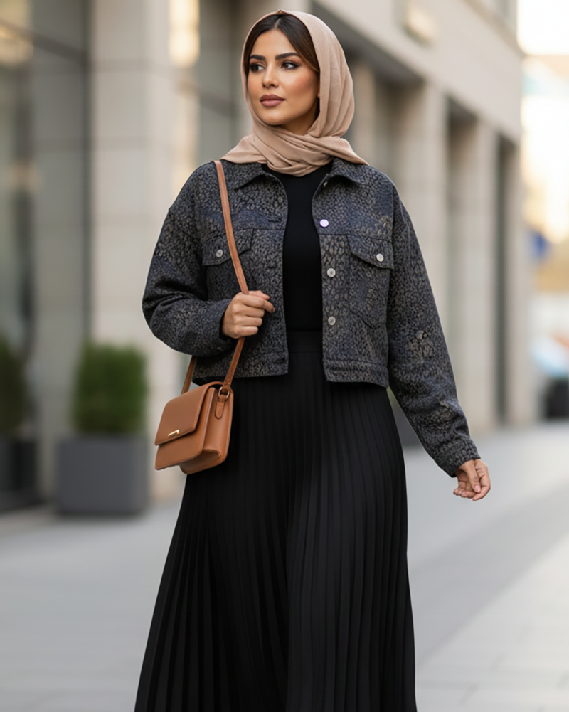 Tiger Print Cropped Jacket