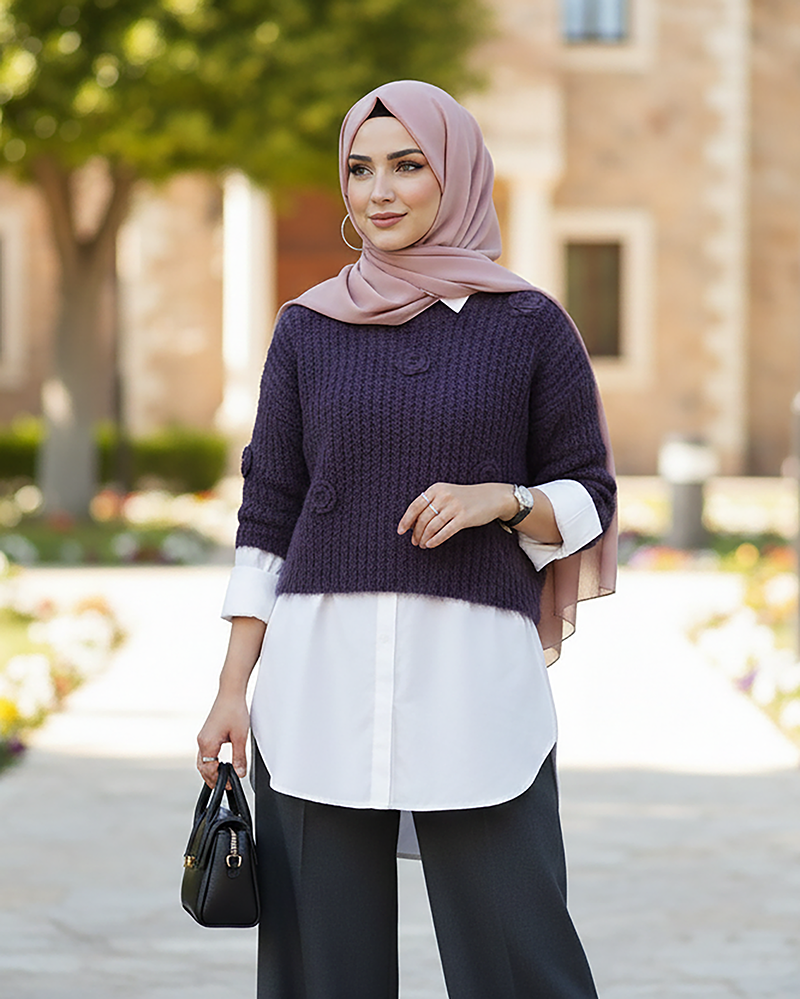 Soft Mohair Floral Knit Sweater