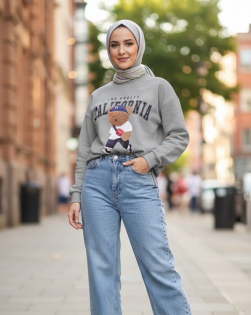 Teddy Print Sweatshirt