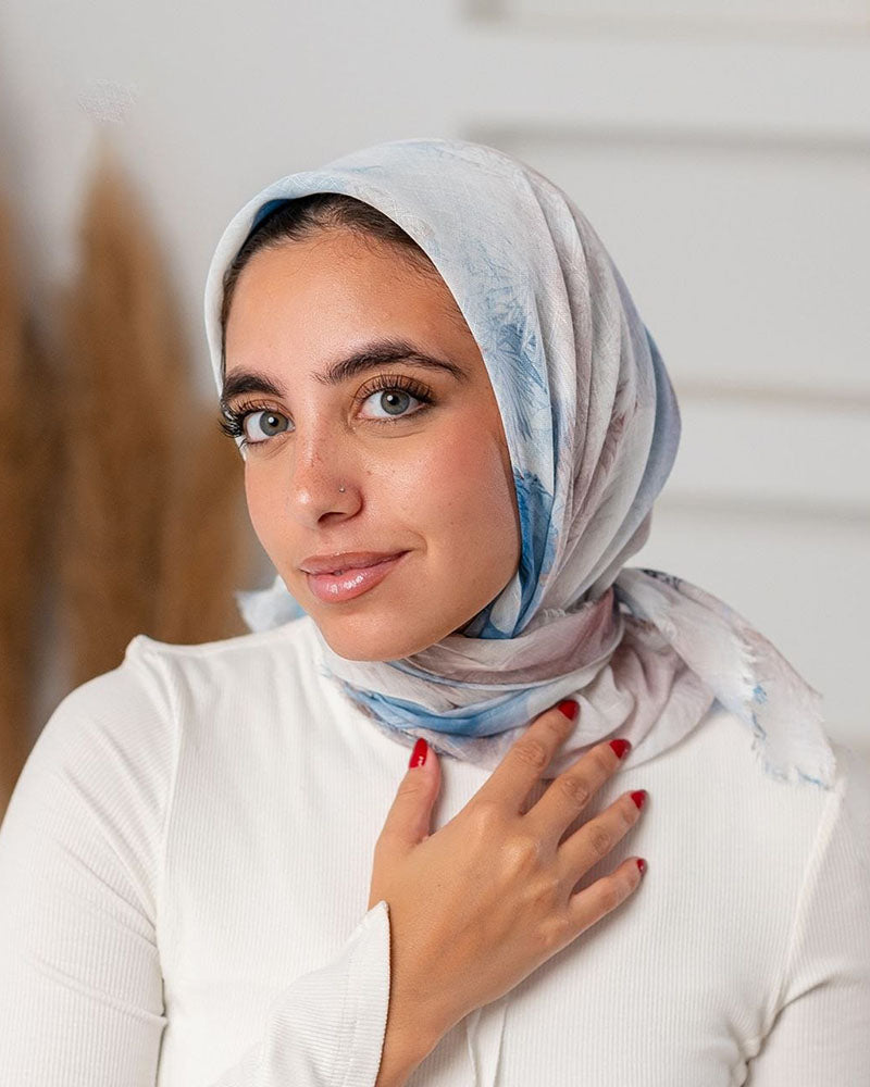 Faliah Printed Square Cotton Scarf