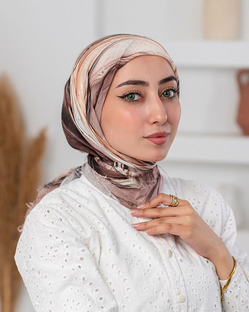 Farae Printed Square Cotton Scarf