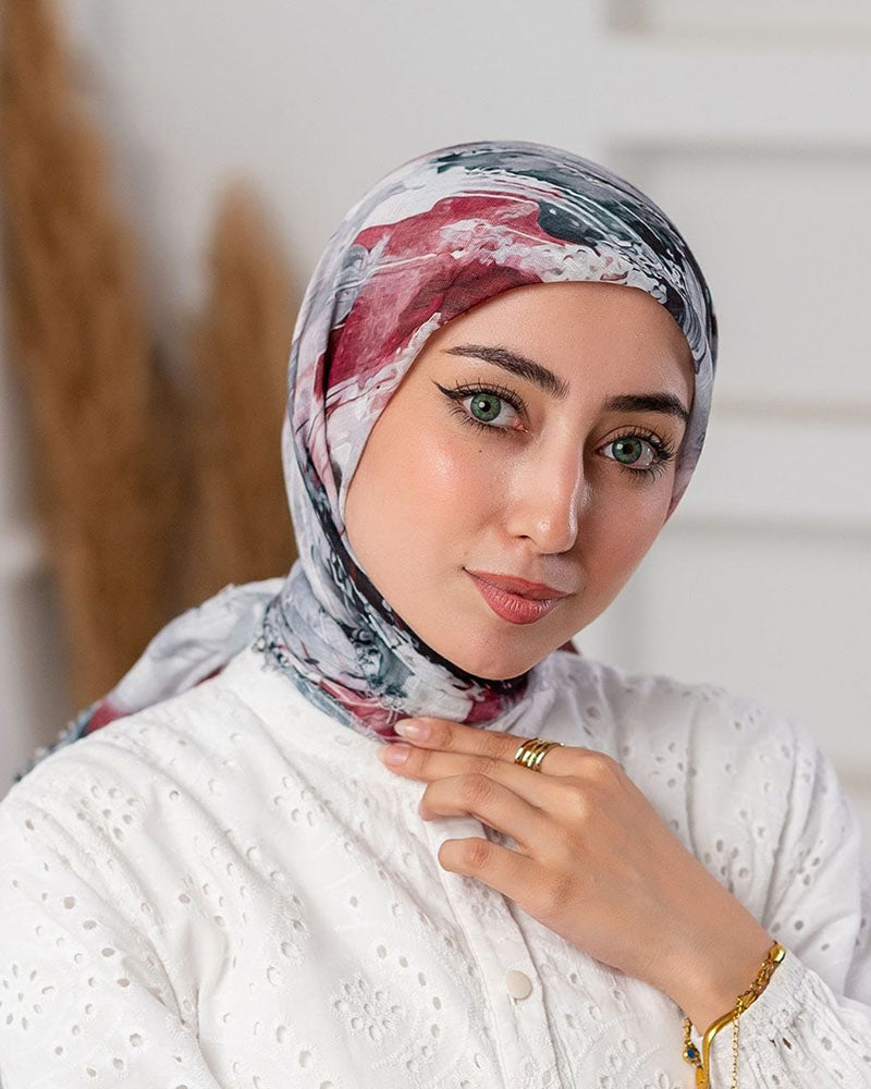 Galina Printed Square Cotton Scarf