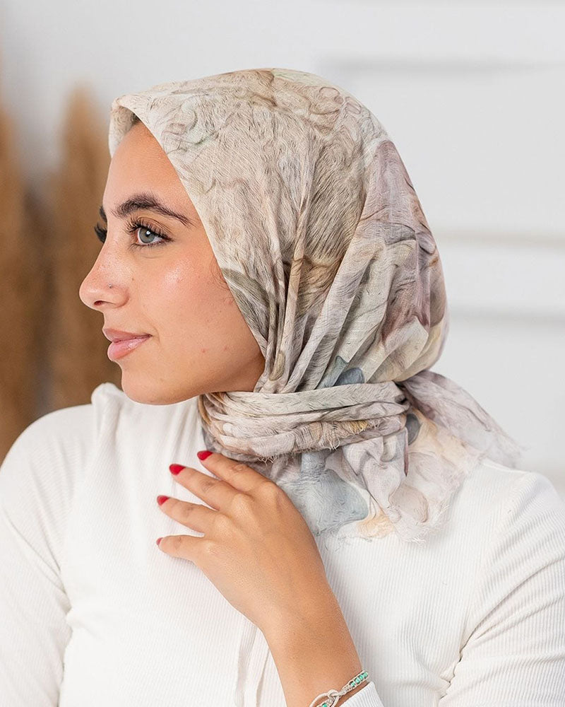 Haya Printed Square Cotton Scarf