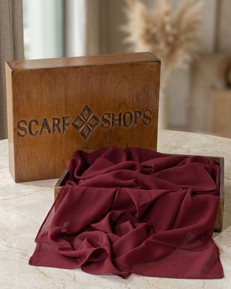 Scarf Shops Chiffon Burgundy