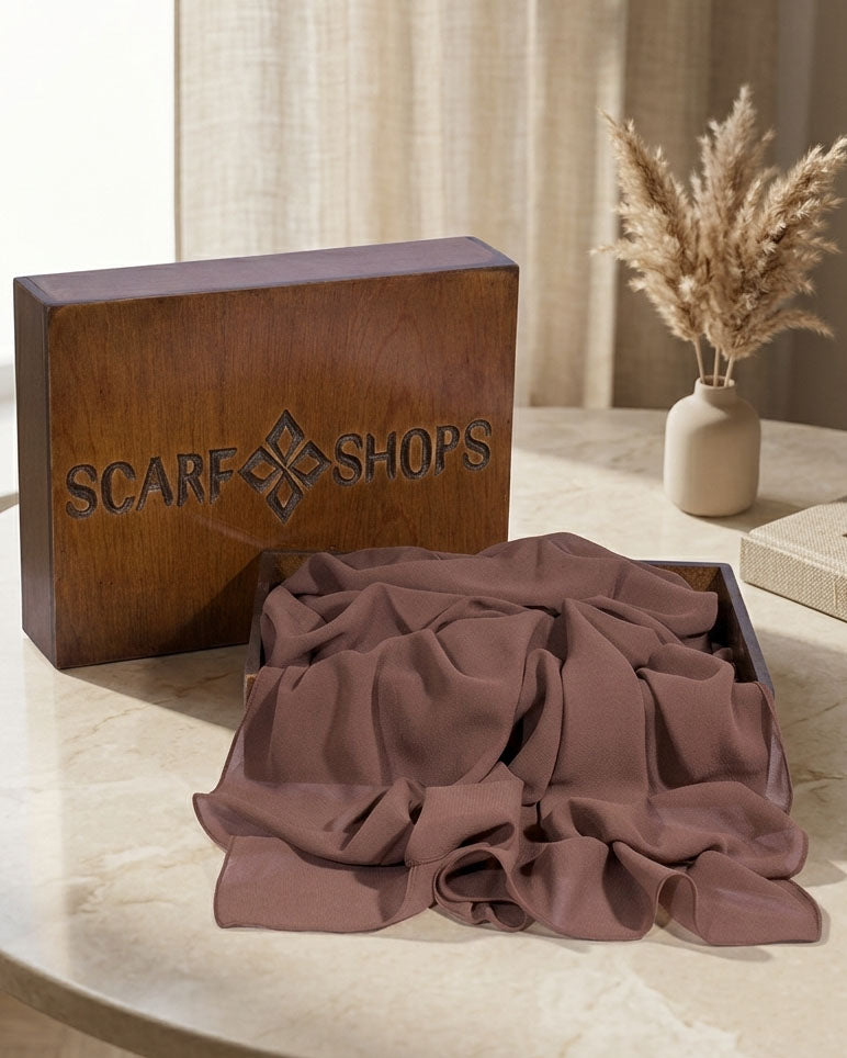 Scarf Shops Chiffon Cocoa Brown