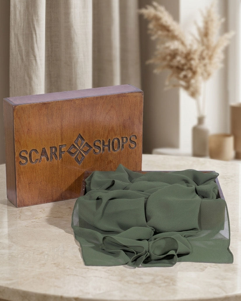 Scarf Shops Chiffon Olive