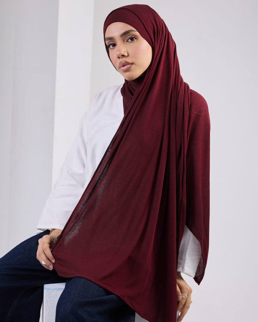 Crystal Bandana Hijab Burgundy