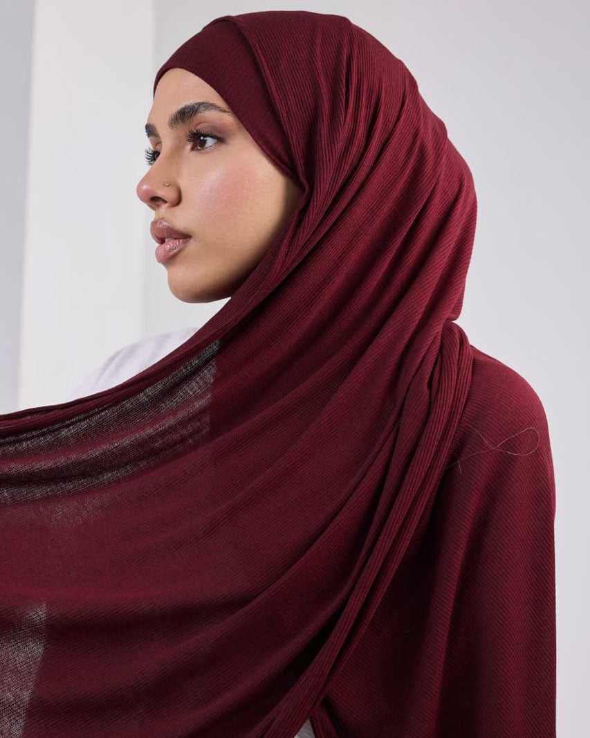 Crystal Bandana Hijab Burgundy