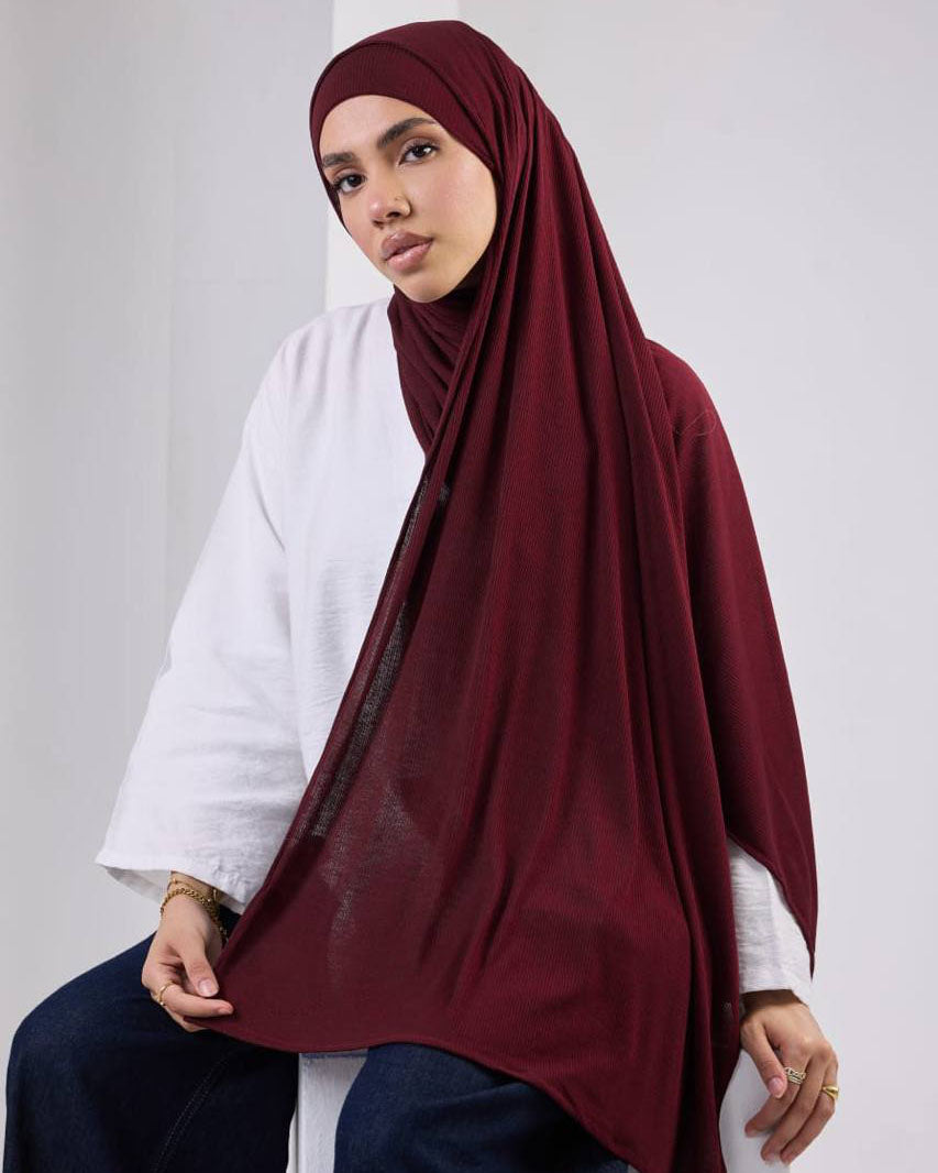 Crystal Bandana Hijab Burgundy