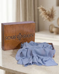 Scarf Shops Chiffon Muted Denim Blue