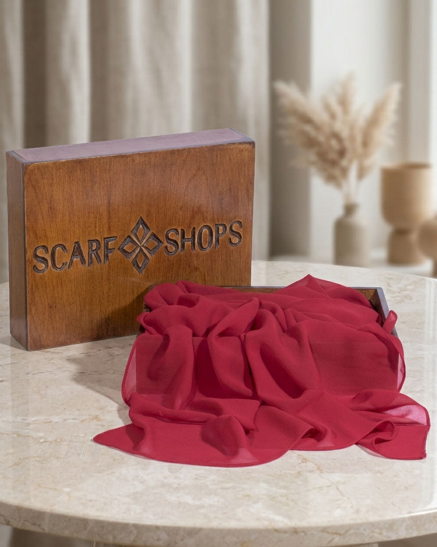 Scarf Shops Chiffon Red