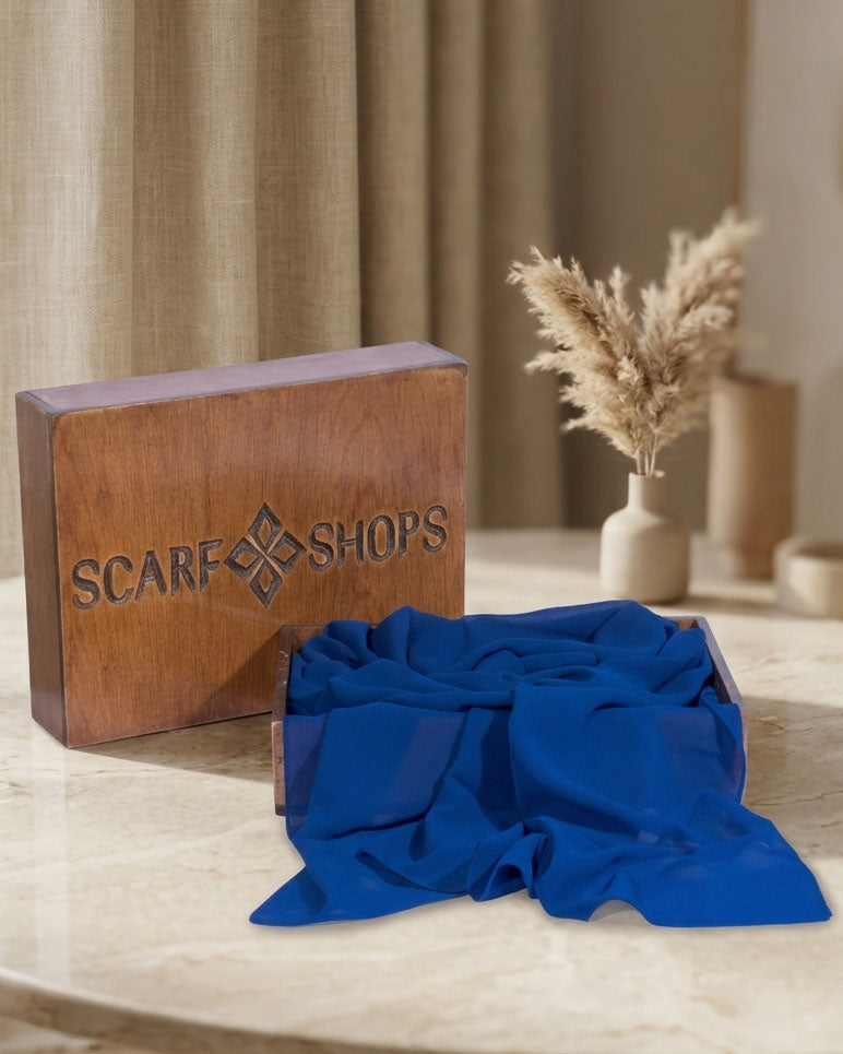 Scarf Shops Chiffon Blue