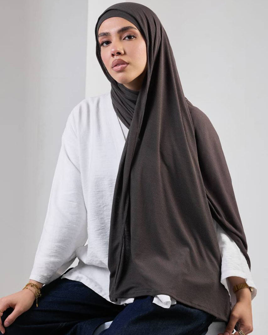 Crystal Bandana Hijab Dark Grey