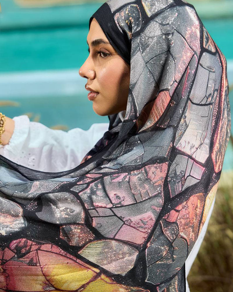 Printed Sponge Scarf Luma