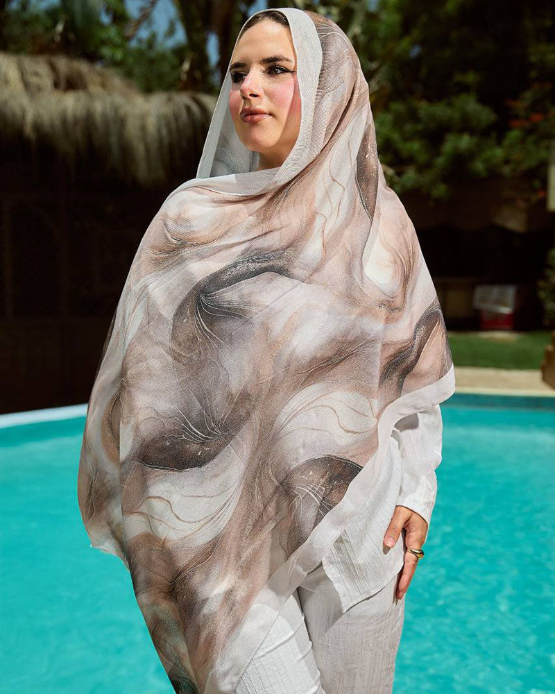 Printed Sponge Scarf Veya