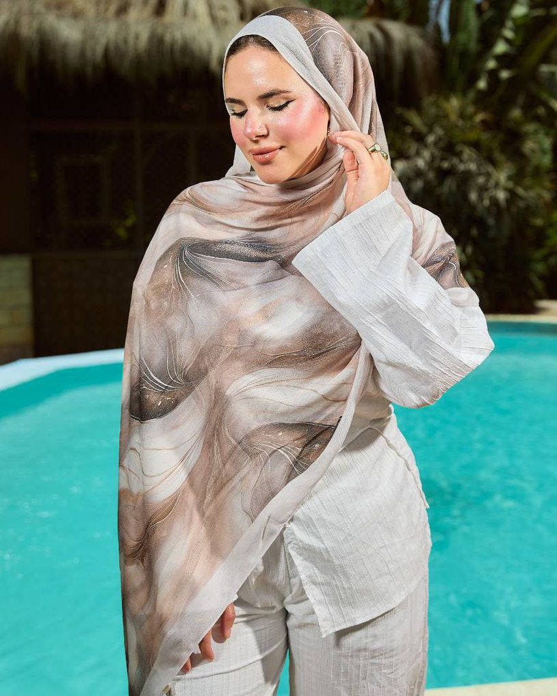 Printed Sponge Scarf Veya