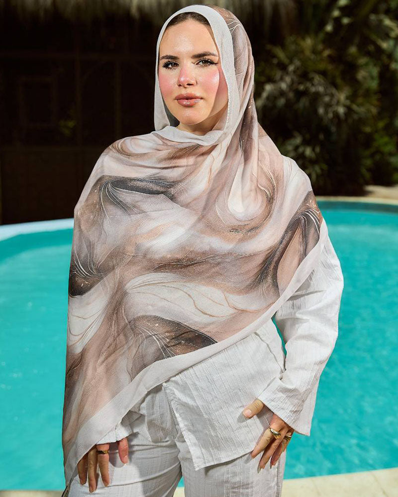 Printed Sponge Scarf Veya