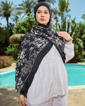 Printed Sponge Scarf Mavi