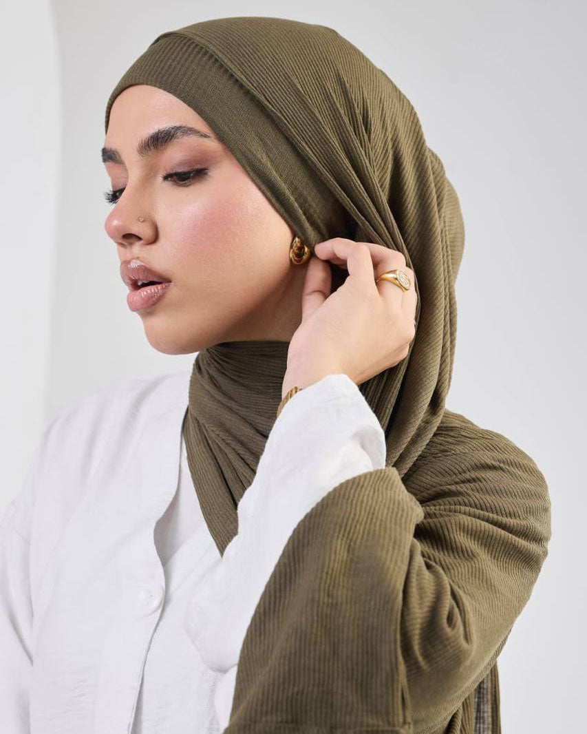 Crystal Bandana Hijab Olive