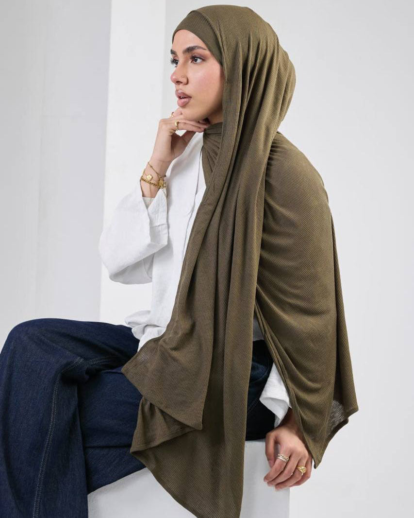 Crystal Bandana Hijab Olive
