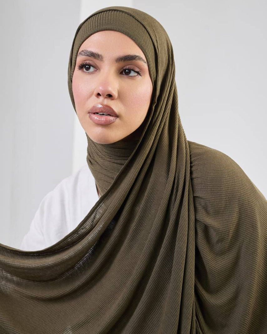 Crystal Bandana Hijab Olive