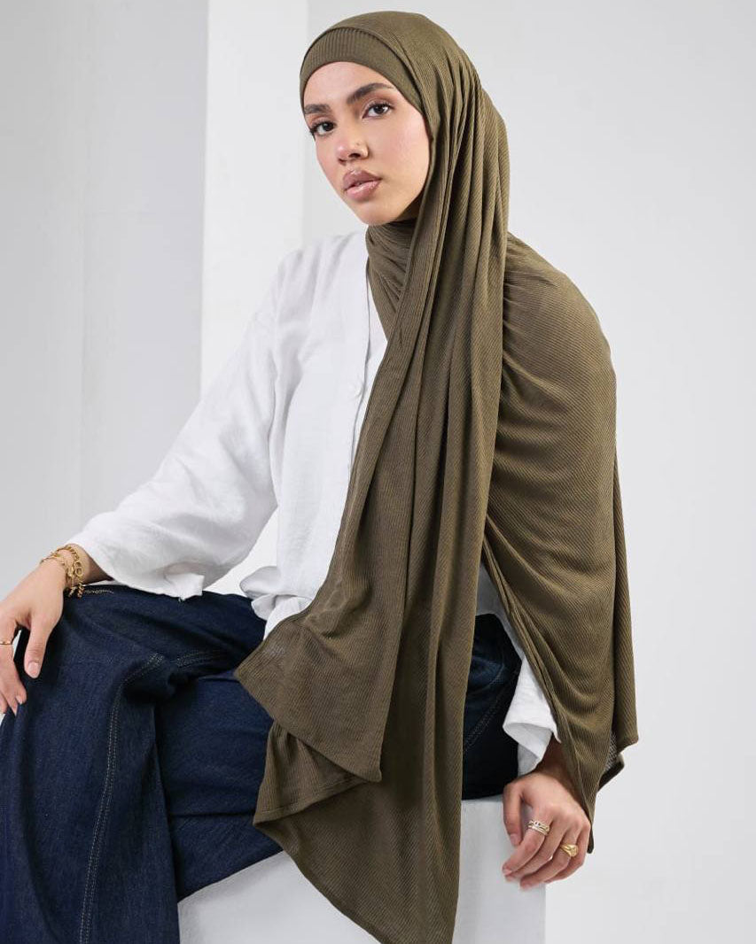 Crystal Bandana Hijab Olive