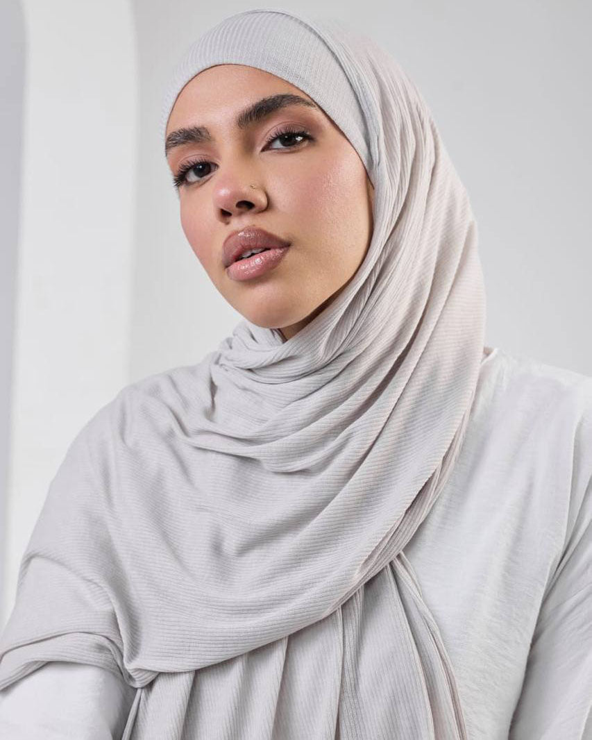 Crystal Bandana Hijab Light Grey