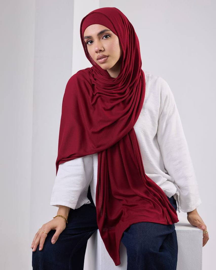 Crystal Bandana Hijab Dark Red