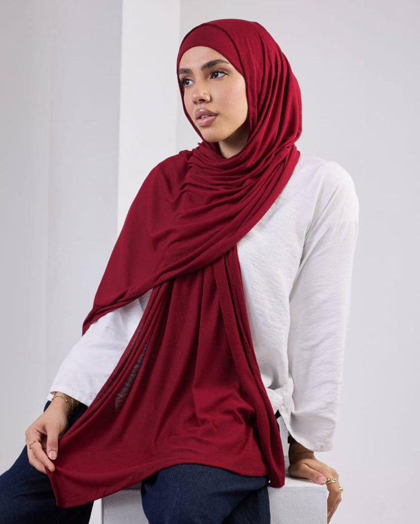 Crystal Bandana Hijab Dark Red
