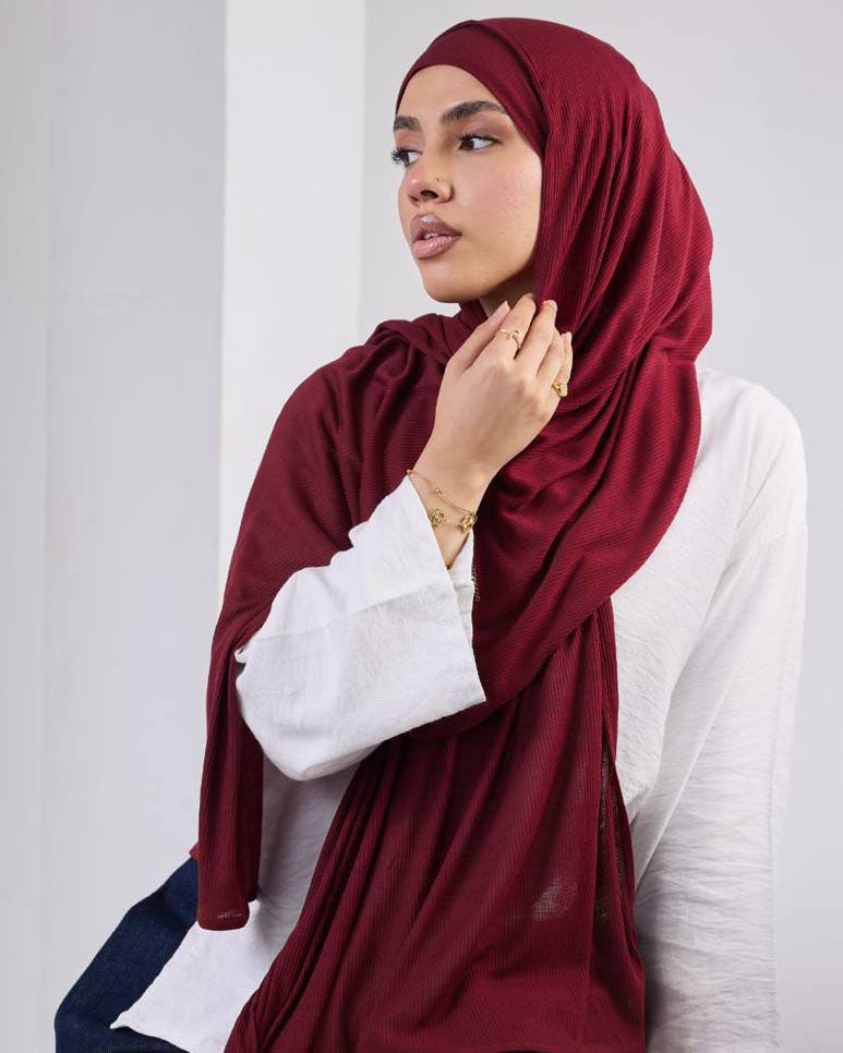 Crystal Bandana Hijab Dark Red