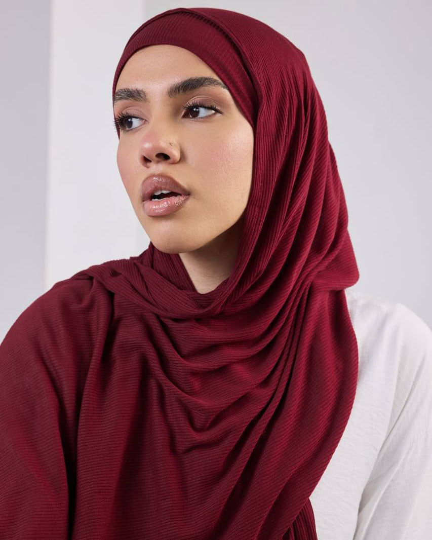 Crystal Bandana Hijab Dark Red