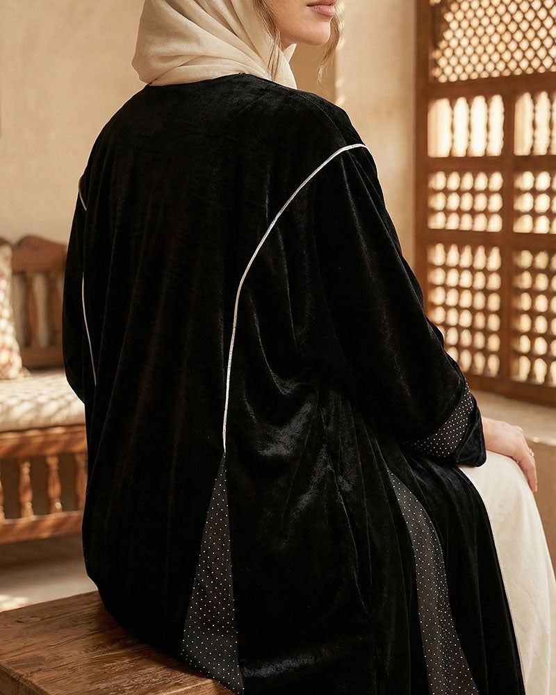 Noir Crystal Velvet Kaftan