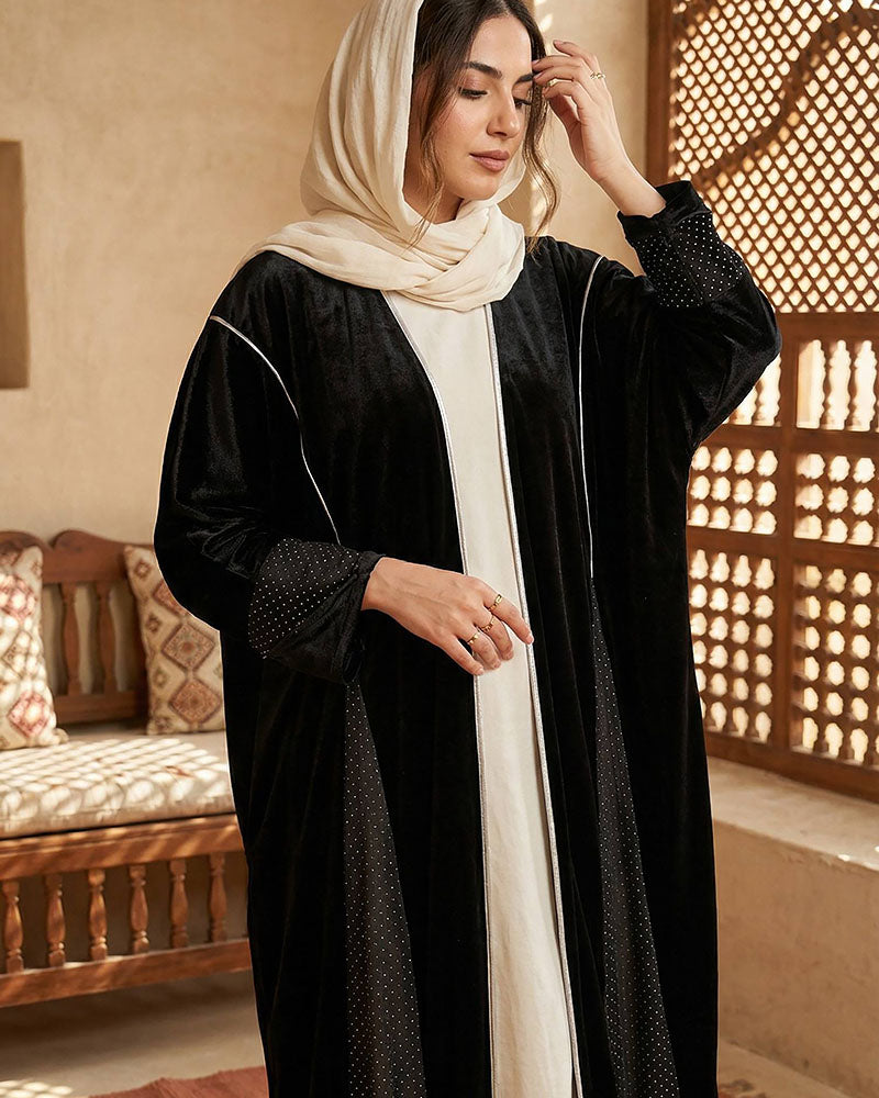 Noir Crystal Velvet Kaftan