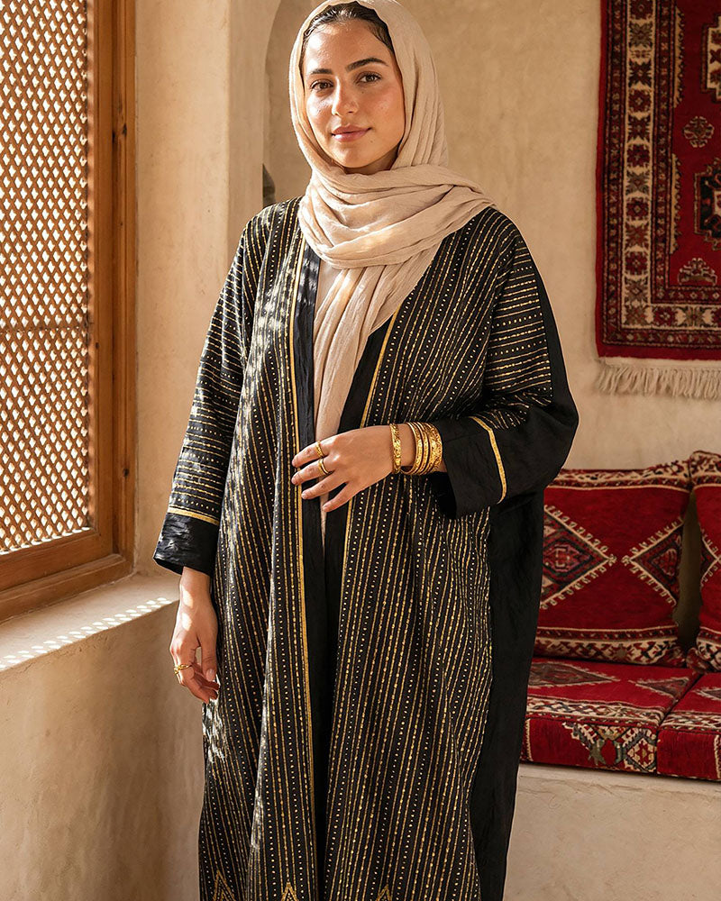 Golden Pyramids Linen Kaftan