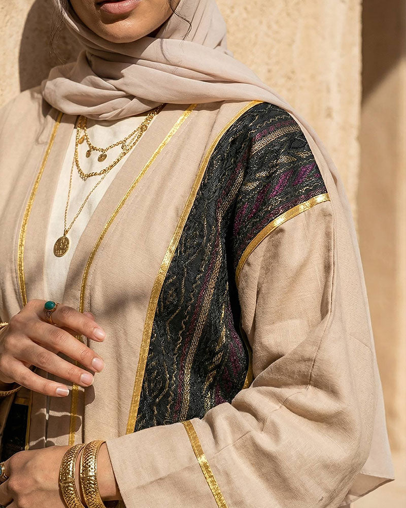 Desert Stripes Linen Kaftan